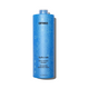 Blue shampoo bottle with 'amika' branding on a white background