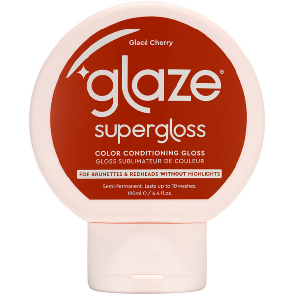 Glaze Supergloss hair color conditioning gloss bottle on a white background