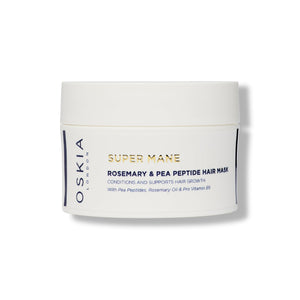Oskia Super Mane hair mask jar on a white background