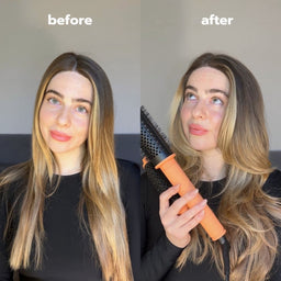 ANSWR Volumewave Heated Brush before and after