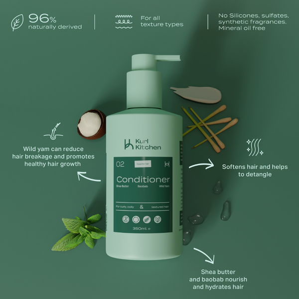 Kurl Kitchen Baobab and Wild Yam Conditioner 350ml