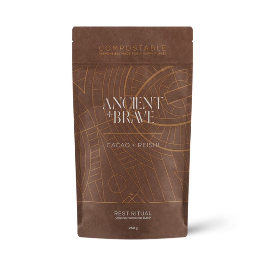 Ancient + Brave Cacao + Reishi Pouch Buy Online Today | Face the Future