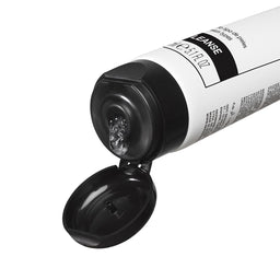 Black and white tube with LED light on a white background