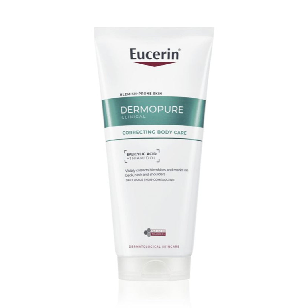 Eucerin Dermopure Correcting Body Care tube on a white background