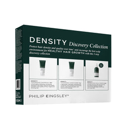 Density Discovery Collection packaging for Philip Kingsley hair care products on a white background