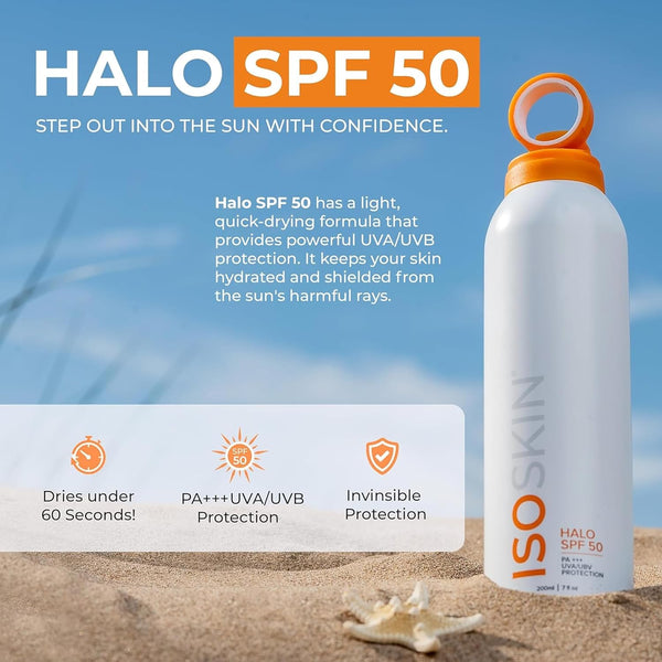 ISOSKIN Halo Spray Sunscreen SPF50 - PA+++ UVA/UVB Protection