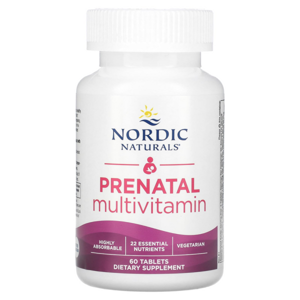 Nordic Naturals Prenatal Multivitamin 60 tablets, Bottle of Nordic Naturals Prenatal Multivitamin tablets