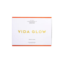 Vida Glow product packaging on a light gray background