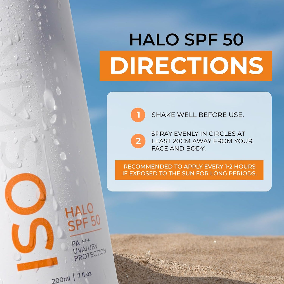 ISOSKIN Halo Spray Sunscreen SPF50 - PA+++ UVA/UVB Protection