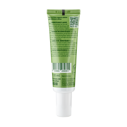 Green tube of skincare product on a white background