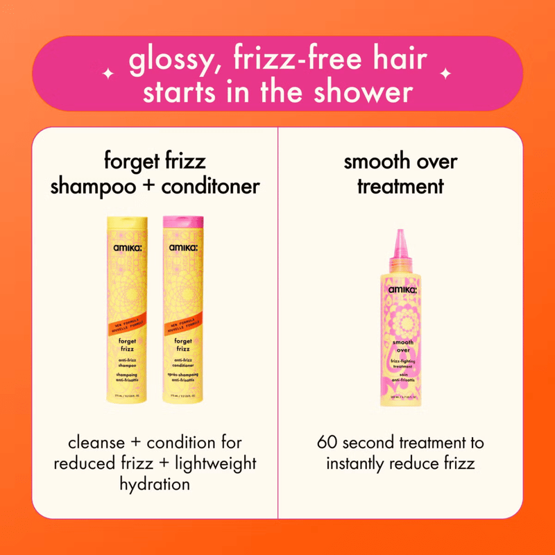 OmiKiko shampoo and conditioner bottles with a pink background