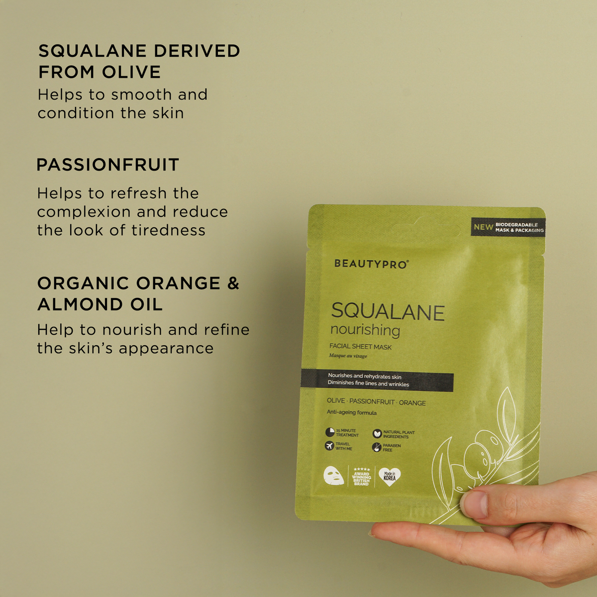 BEAUTYPRO Squalane Nourishing Face Sheet Mask