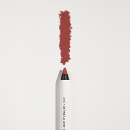 Lip liner with swatch on a white background