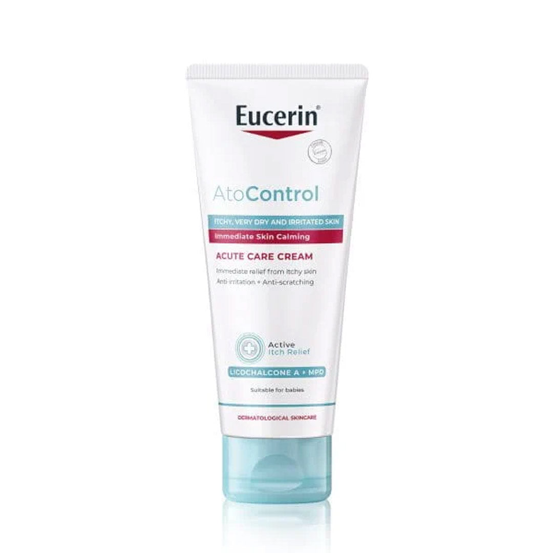 Eucerin AtoControl Acute Care Cream tube on a white background