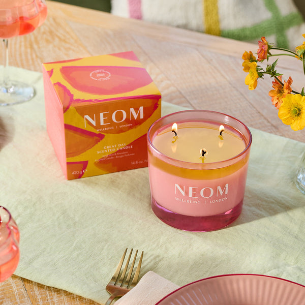 NEOM Great Day 3 Wick Candle - Wild Mint & Mandarin 420g