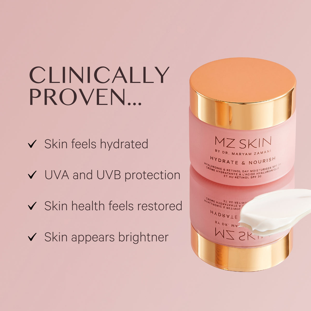 MZ SKIN Hydrate & Nourish Age Defence Retinol Day Moisturiser SPF 30 50ml