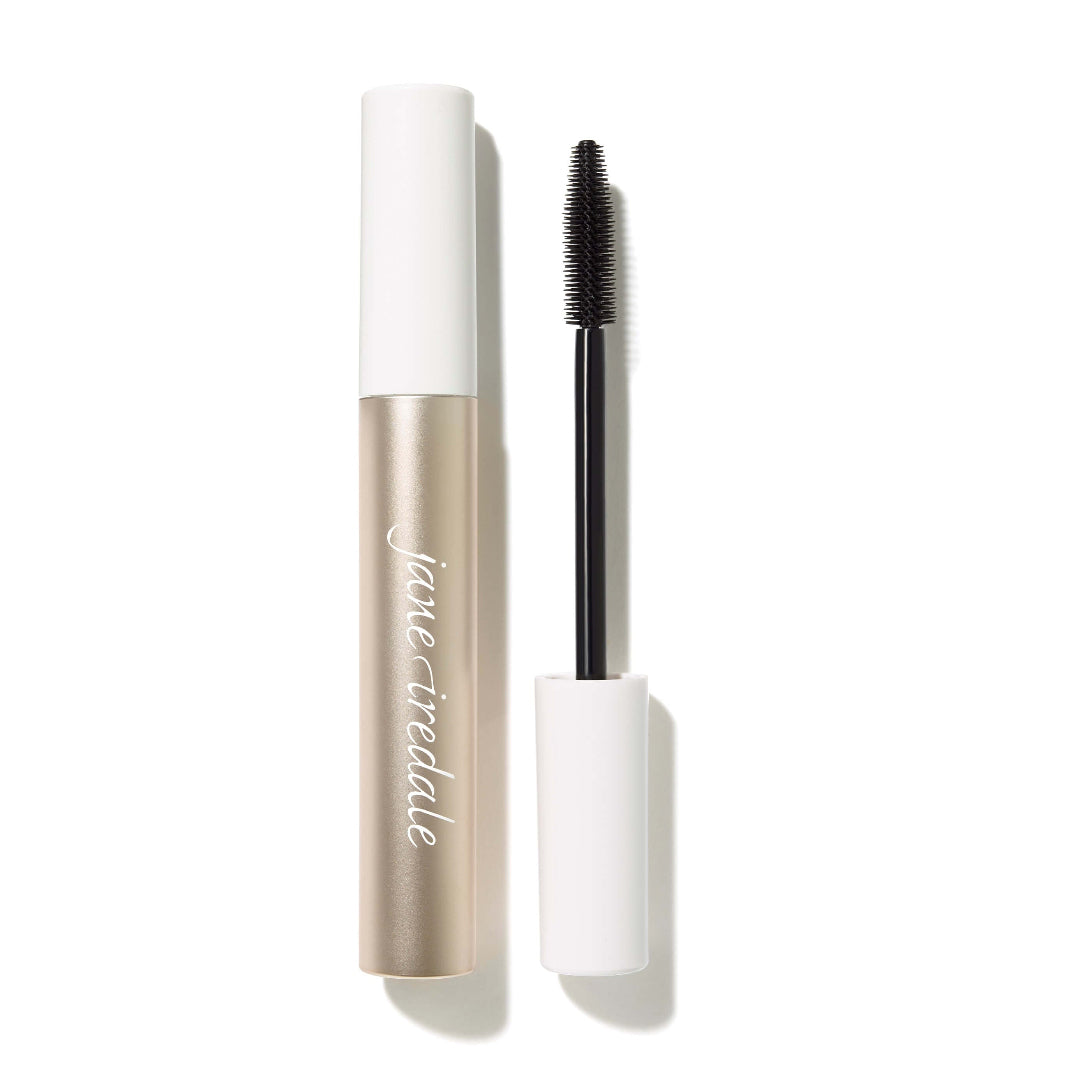 Mascara with white and gold casing on a white background