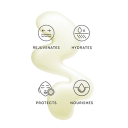 Nourishing cream with icons and text on a white background