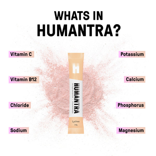 Humantra Lychee Electrolyte Powder, 20 Sachets