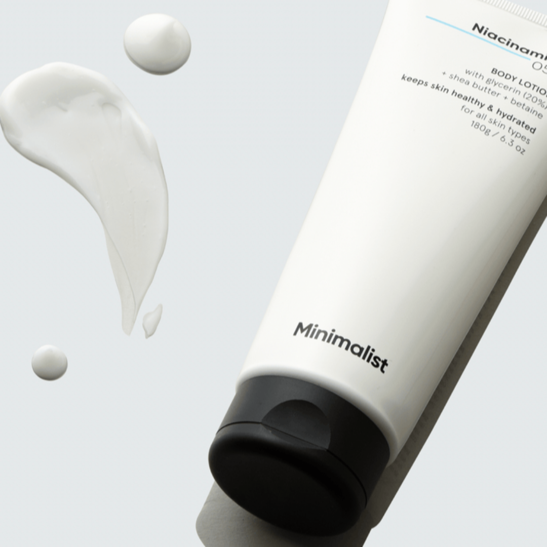 Minimalist Niacinamide 05% Body Lotion and texture