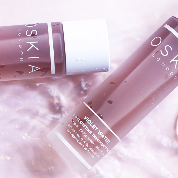 OSKIA Violet Water Blemish Control Facial Cleansing Gel & BHA Clarifying Treatment Tonic Duo