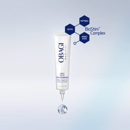 Obagi medical skincare product with BioStim Complex on a light blue background