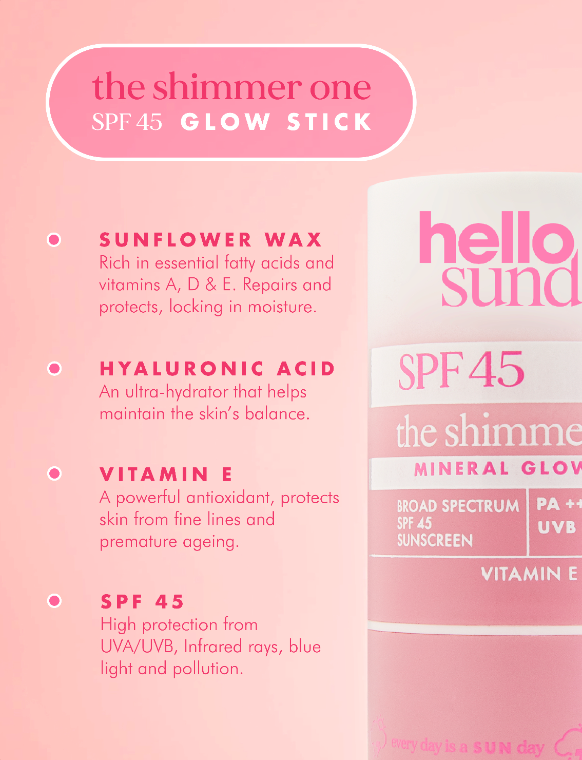 Hello Sunday The Shimmer One - Mineral Glow Stick SPF45