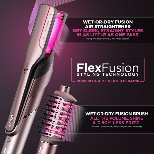 Shark FlexFusion Straight 5-in-1 Air & Ceramic Styling, Drying & Straightening System with Storage Case – Cosmic Blush