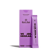A purple product box and a matching single-use stick pack for Bowel+Bloat, shown on a clean white background. The packaging features the brand name '01' and the slogan 'WE ARE.