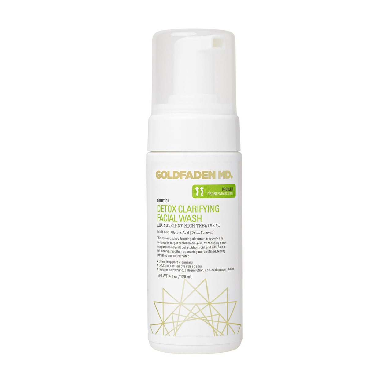 Goldfaden MD Detox Clarifying Facial Wash bottle on a white background