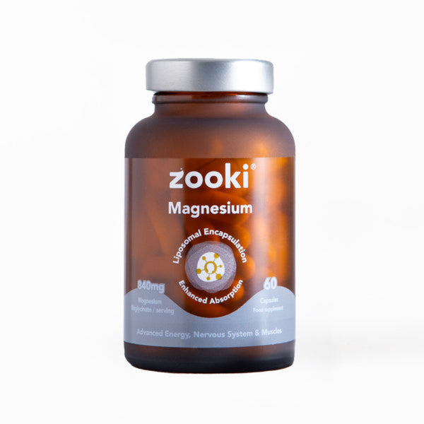 Zooki magnesium supplement bottle on a white background