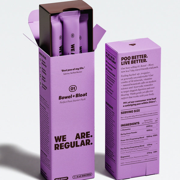 We Are Regular 01. Bowel + Bloat, Perfect Poos Starter Pack 59g