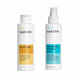 Two white KANZEN skincare bottles on a white background: a Pore Purifier wash with a gold label and a Hypochlorous Cleansing Spray with a turquoise label.