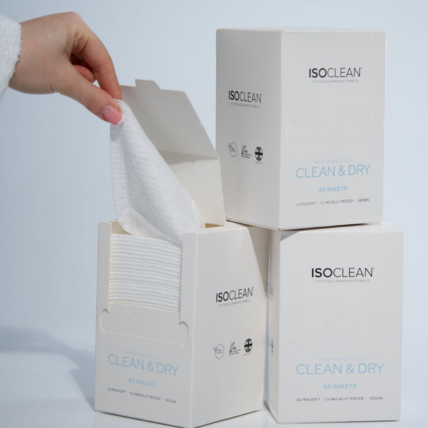 ISOSKIN Cotton Cleansing Towels - 60 sheets