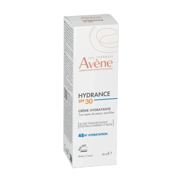 Avene Hydrance SPF 30 cream packaging on a white background