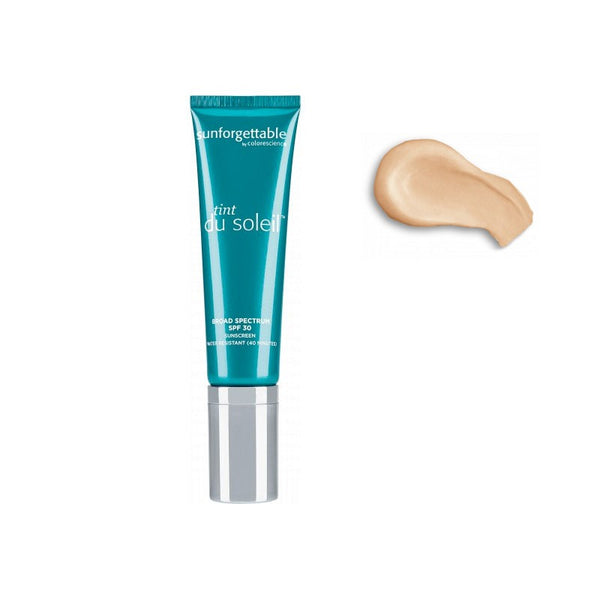 Colorescience Tint Du Soleil SPF 30 Whipped Foundation tube with foundation poured next to it